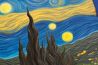 Starry Date Night: Van Gogh Cookie Painting